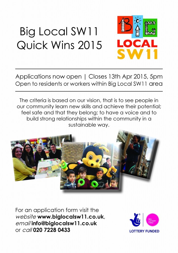 Big Local Quick Wins poster 2015 13th April